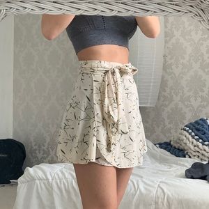beige wrap skirt